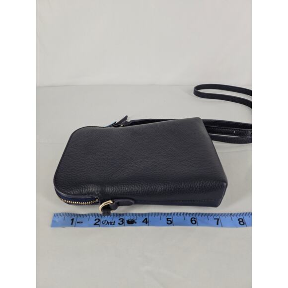 DRAPER JAMES WOMEN'S BLUE LEATHER SHOULDER CROSSBODY SMALL PURSE - Picture 14 of 14